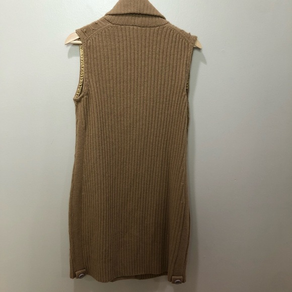 Ann Taylor Loft lambswool long cable knit Duster Vest Medium Cottagecore - Picture 2 of 7